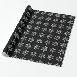 Crystal Snowflake Wrapping Paper - schwarz Geschenkpapier
