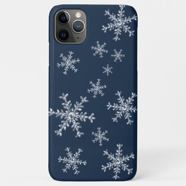 Crystal Snowflakes Blue iPhone Case (Rückseite)