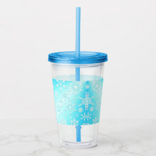 Crystal Snowflakes Pattern Acryltrinkbecher