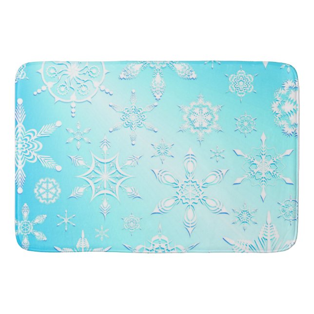 Crystal Snowflakes Pattern Badematte (Vorderseite)