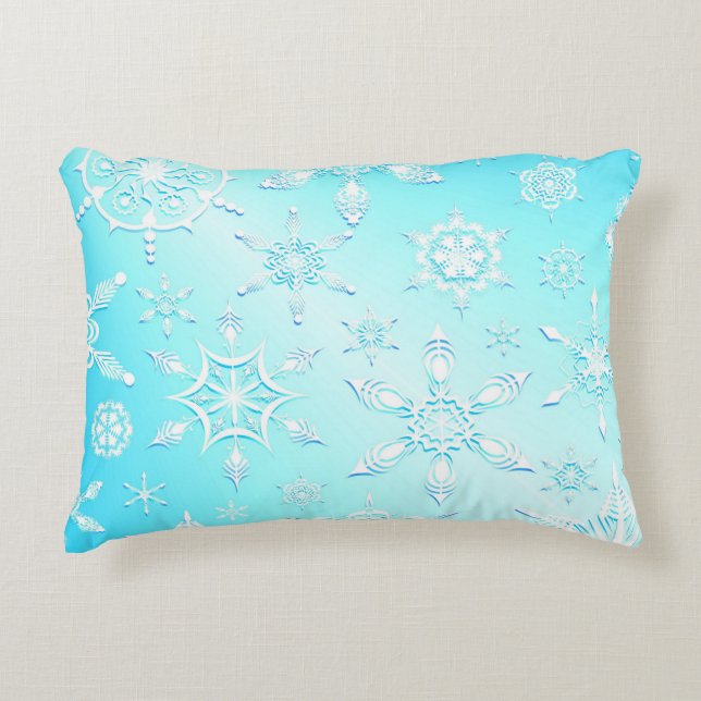Crystal Snowflakes Pattern Dekokissen (Vorderseite)