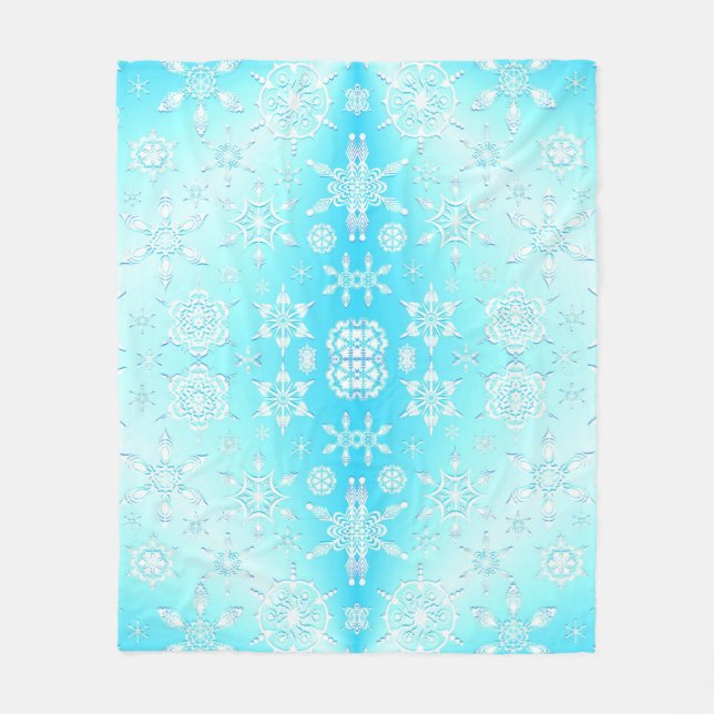 Crystal Snowflakes Pattern Fleecedecke (Vorderseite)