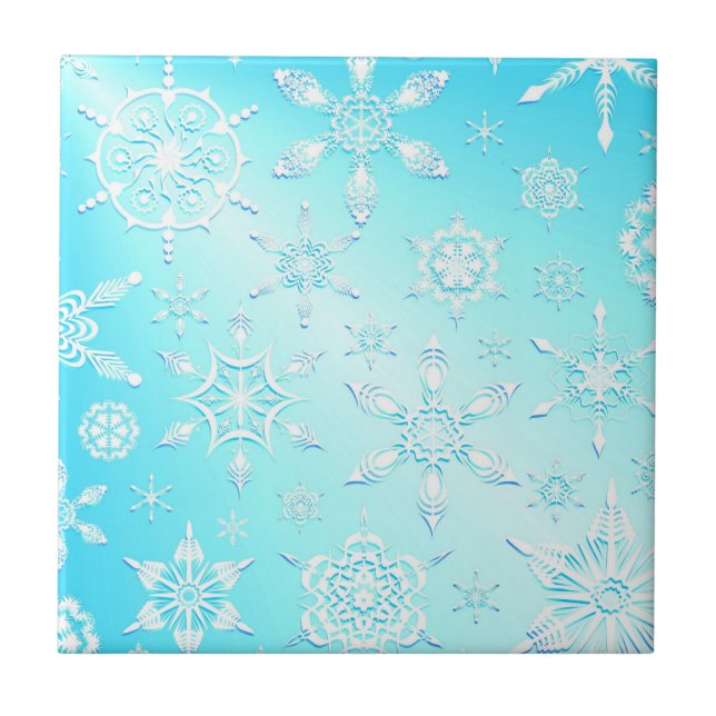 Crystal Snowflakes Pattern Fliese (Vorderseite)