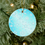 Crystal Snowflakes Pattern Keramik Ornament<br><div class="desc">Crystal Snowflakes Pattern. Design Copyright BluedarkkArt</div>