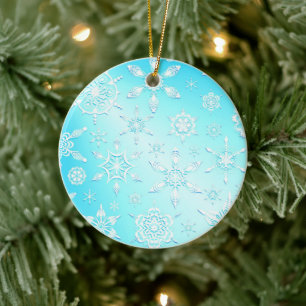 Crystal Snowflakes Pattern Keramik Ornament