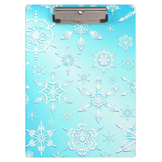 Crystal Snowflakes Pattern Klemmbrett (Vorderseite)