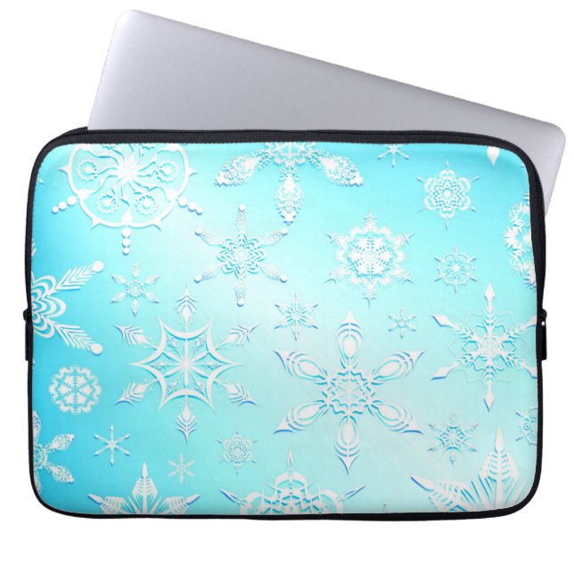 Crystal Snowflakes Pattern Laptopschutzhülle (Vorderseite)