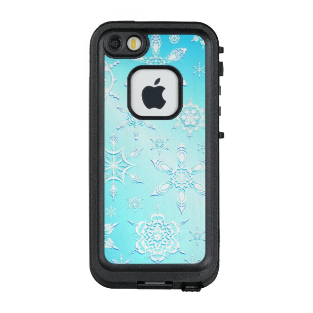 Crystal Snowflakes Pattern LifeProof iPhone Hülle (Rückseite)