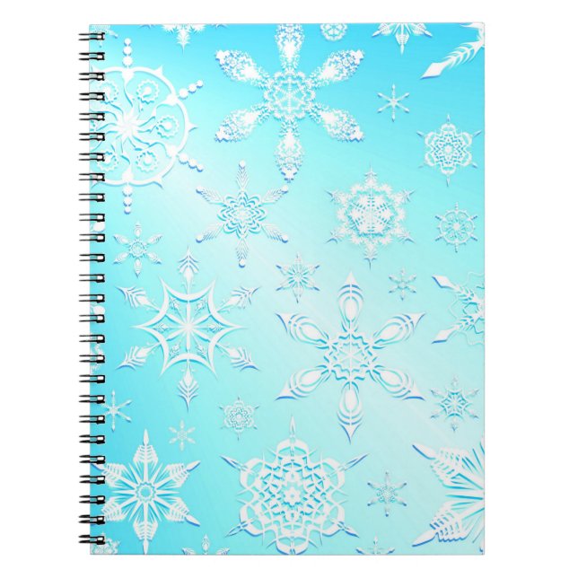Crystal Snowflakes Pattern Notizblock (Vorderseite)