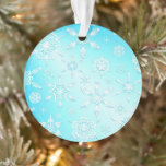 Crystal Snowflakes Pattern Ornament<br><div class="desc">Crystal Snowflakes Pattern. Design Copyright BluedarkkArt</div>