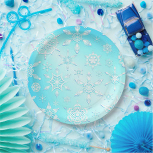 Crystal Snowflakes Pattern Pappteller