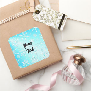 Crystal Snowflakes Pattern Quadratischer Aufkleber