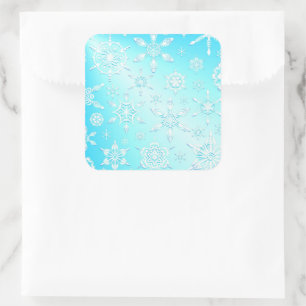 Crystal Snowflakes Pattern Quadratischer Aufkleber