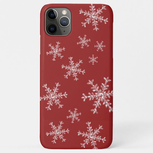 Crystal Snowflakes Red iPhone Case (Rückseite)