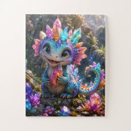 Crystal Sprout – Süße Kristall-Drache Fantasy-Kuns
