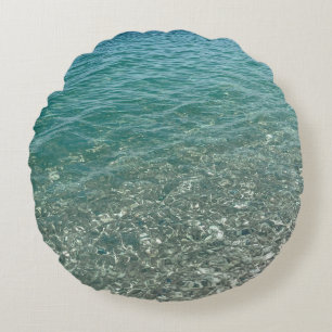 Crystal Water Beach Vibe Rundes Kissen