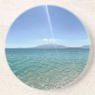 Crystal Water View Blue Sky Beach Vibe Friedlich Getränkeuntersetzer