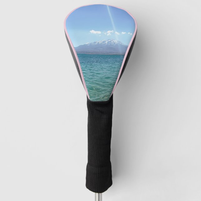 Crystal Water View Blue Sky Beach Vibe Friedlich Golf Headcover (Vorderseite)