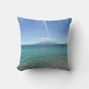 Crystal Water View Blue Sky Beach Vibe Friedlich Kissen