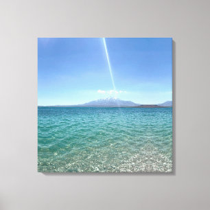 Crystal Water View Blue Sky Beach Vibe Friedlich Leinwanddruck