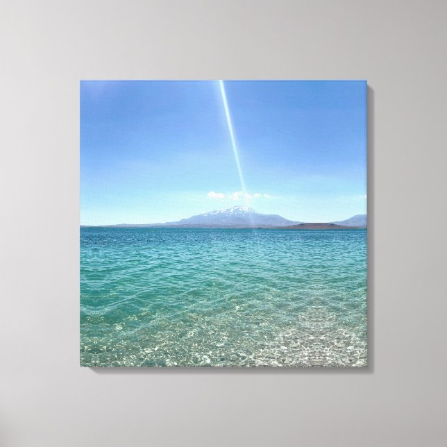 Crystal Water View Blue Sky Beach Vibe Friedlich Leinwanddruck (Vorderseite)