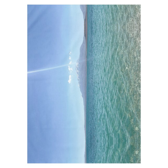 Crystal Water View Blue Sky Beach Vibe Friedlich Tischdecke (Vorderseite)
