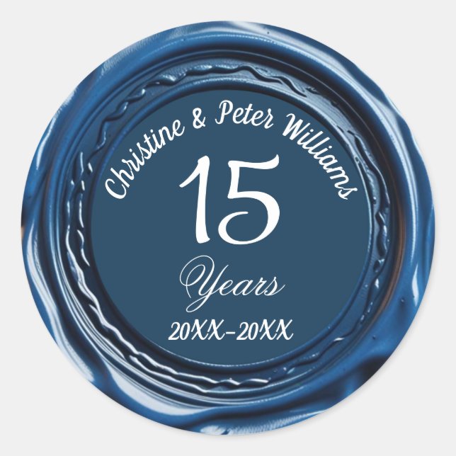 Crystal Wedding Blue Wax Siegel Sticker (Vorderseite)