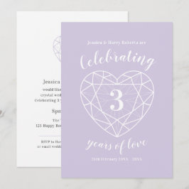 Crystal Wedding Jubiläum 3 Jahre lädt ein Einladung
