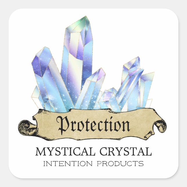 Crystal Witch Blanc et bleu Étiquettes de pot épel (Devant)