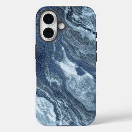 Crystalized Blue Agate | Dusty Slate Marble Stone iPhone 16 Hülle