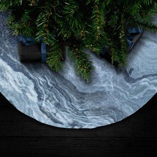Crystalized Blue Agate Dusty Slate Marble Stone Polyester Weihnachtsbaumdecke