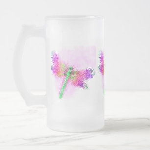 Crystalized Dragonfly (pink) Mattglas Bierglas