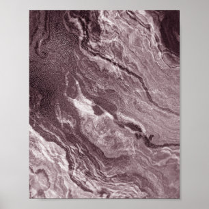 Crystalized Mauve Agate   Dusty Rose Rosa Marmor Poster