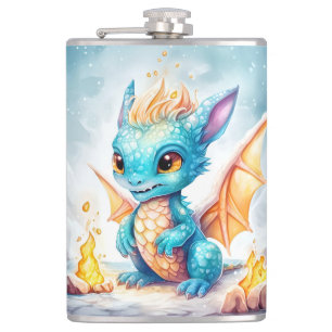 Crystalized Niedlich Baby Blue Dragon-68799 Flachmann