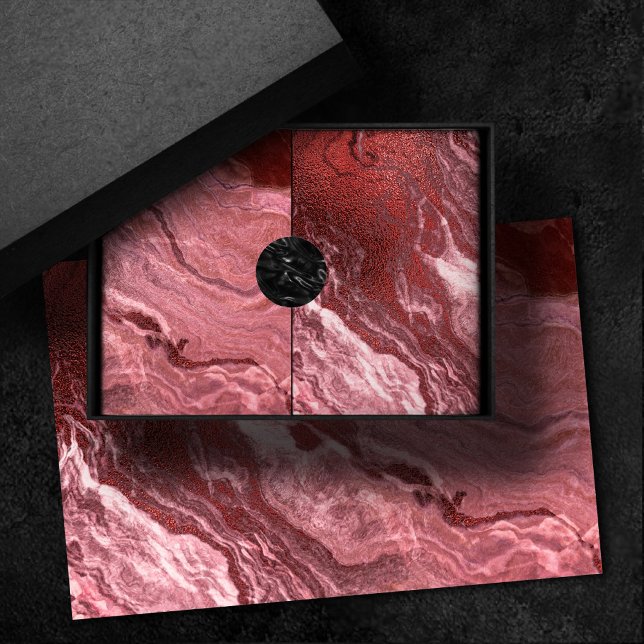 Crystalized Red Agate | Ruby Crimson Marbled Stone Seidenpapier (Von Creator hochgeladen)