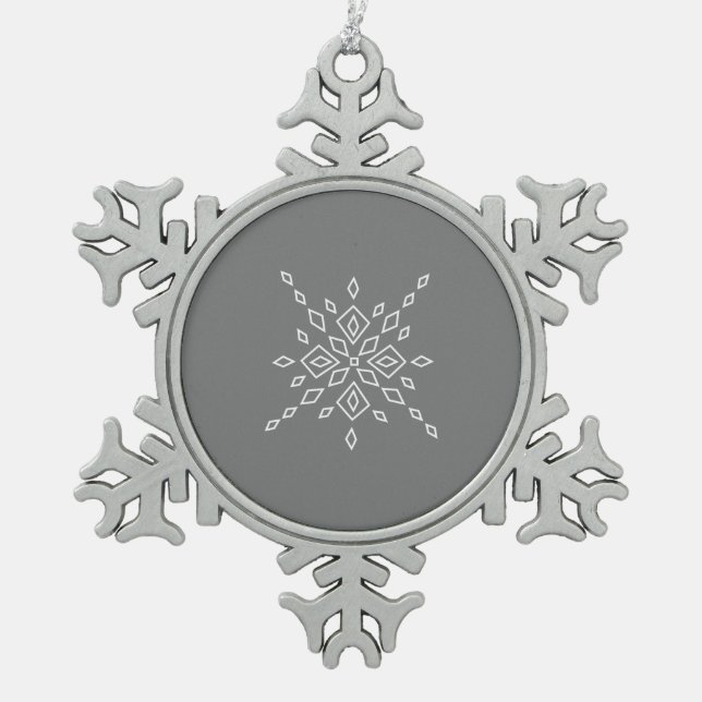 Crystalized Snowflake Schneeflocken Zinn-Ornament (Vorderseite)
