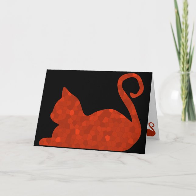 CrystalKatz Red Cat Grußkarten Karte (Vorderseite)
