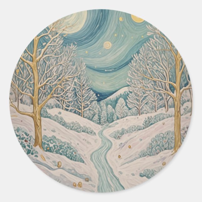 Crystalliierter Bach Runder Aufkleber (Vorderseite)