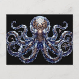 Crystalline Steampunk Octopus Postkarte