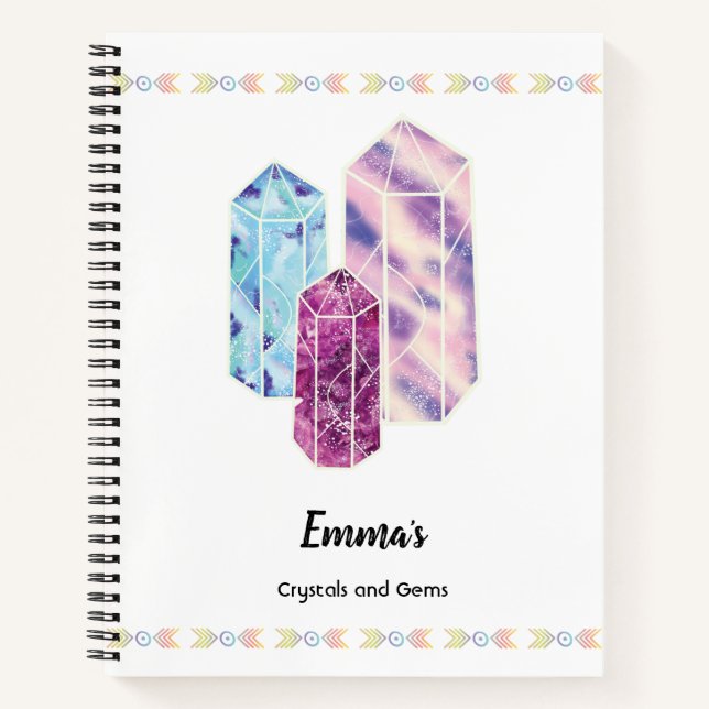 Crystals et carnet de gemmes personnalisés (Devant)