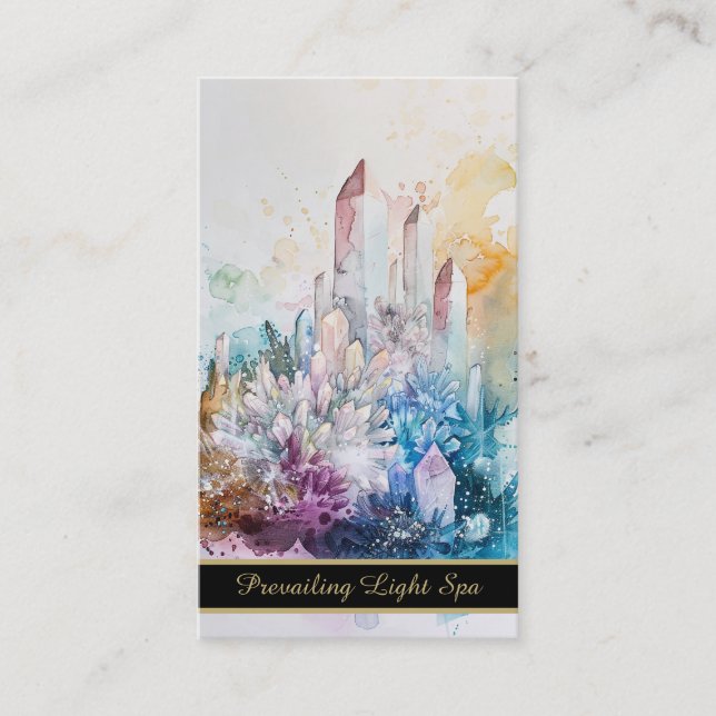 *~* Crystals Gold Rainbow QR Tropfen AP90 Künstler Visitenkarte (Vorderseite)
