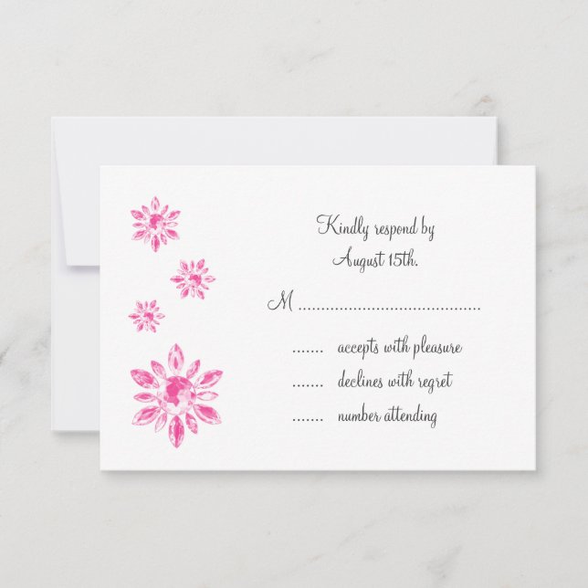 Crystal's Wedding RSVP (weiß) Karte (Vorderseite)