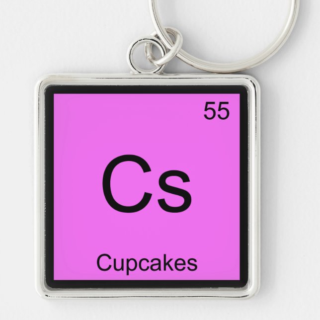 CS — Cupcakes Chemistry Element Symbol Dessert T-S Schlüsselanhänger (Vorne)