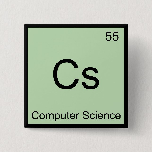 Cs - Informatik Chemie Elementsymbol T-Shirt Button (Vorderseite)