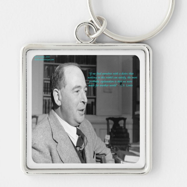 CS Lewis & "Other Worlds"-Zitat Schlüsselanhänger (Vorne)