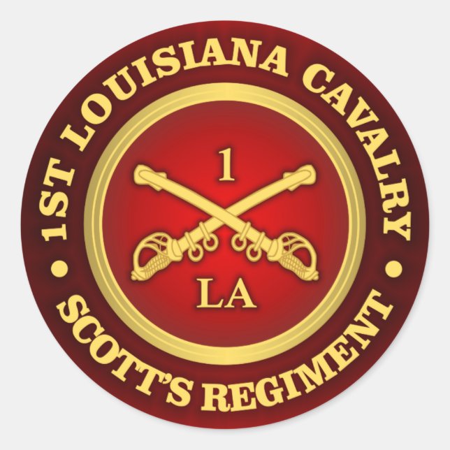 CSC -1. Louisiana Cavalry Runder Aufkleber (Vorderseite)
