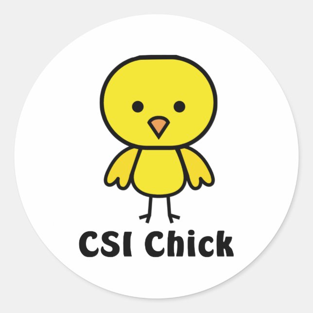 CSI Chick Runder Aufkleber (Vorderseite)