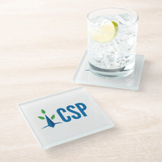 CSP einfaches Logo Glasuntersetzer