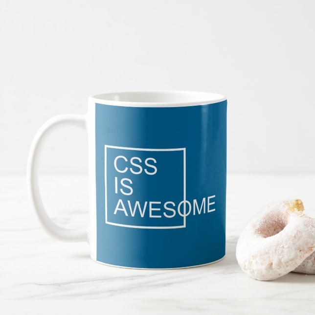 CSS ist ein Phantastisches Funny Geek Zitat Kaffeetasse (Mit Donut)
