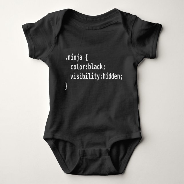 CSS-Klasse Ninja White Text Web Developer Design Baby Strampler (Vorderseite)